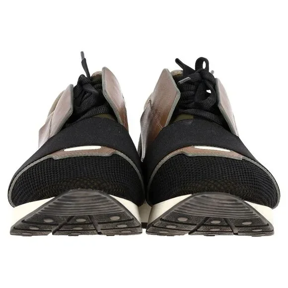 Balenciaga Race Runner Sneakers in Multicolor Leather and Suede